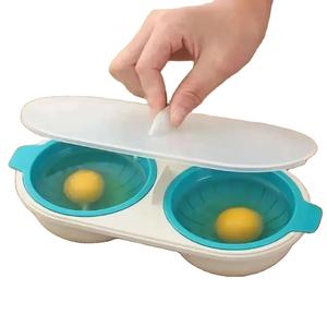 Hervidor de huevos doble para microondas, molde para huevos pochés, utensilio de cocina, molde para huevos pochés al vapor, herramienta de cocina - Product Image 1