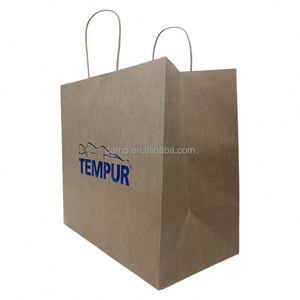 Bolsa de Papel Kraft Marrón Reciclado para Almuerzo con Asa de Cuerda Trenzada, Tamaño y Logotipo Personalizables, Bolsa Rápida para Comida para Llevar, Leche y Gelatina - Product Image 1