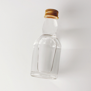 Clear Mini Small 50ml Licor Alcohol Glass Botella de vino con tapón de rosca para <span class=keywords><strong>Brandy</strong></span> serigrafiado - Product Image 4