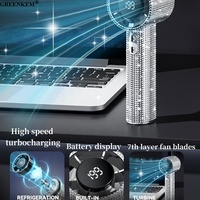 Ventilateur portable mini S5 Diamond Design avec affichage numérique 199 vitesses, outil à ongles réglable