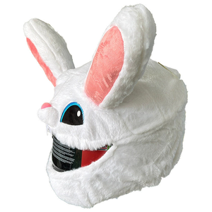 Couvre-casque de moto en fausse fourrure de lapin, motif animal de dessin animé mignon, protection pour motocross et moto - Product Image 3