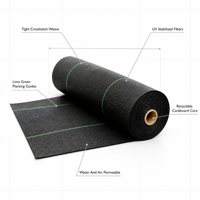 لفافة قماش مانع للأعشاب الضارة مع ثقوب مقطوعة مسبقًا للزراعة، نسيج HDPE مقاوم للشيخوخة ومقاوم للأشعة الشمسية لمحاصيل الخضروات