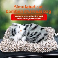 Peluche Anime Super Douce Chat en Pose de Sommeil avec Sons de Miaulement et Coussin - Cadeau pour Bébé