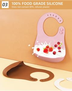 Baberos de silicona sólida para alimentación de bebé, paños para eructar, Bandana, delantales de moda, Babador, Braga, artículos para bebés para recién nacidos - Product Image 6