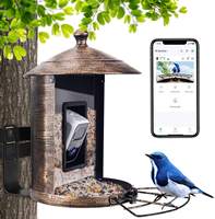 Mangeoire intelligente pour jardin extérieur avec caméra AI Identifier les espèces d'oiseaux 4MP HD Capture automatique Observation des oiseaux Cam Nest