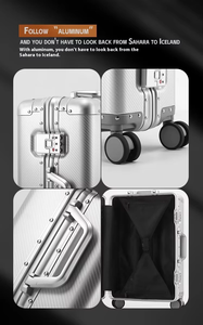 Bagages de voyage en aluminium Offre Spéciale, valise en métal, valise à main, serrure à combinaison TSA, sacs à roulettes 20/26 pouces - Product Image 4