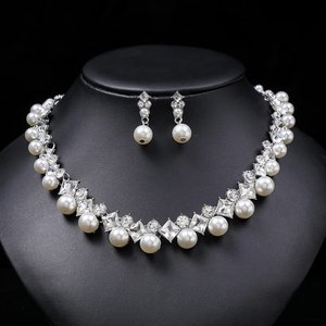 Collana estiva alla moda Set accessori collana di perle <span class=keywords><strong>da</strong></span> <span class=keywords><strong>sposa</strong></span> e orecchini Set <span class=keywords><strong>da</strong></span> donna - Product Image 1