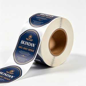 <span class=keywords><strong>Etiqueta</strong></span> Autoadhesiva <span class=keywords><strong>de</strong></span> Vinilo Resistente al Agua, con Corte Personalizado en Dorado, para Botellas <span class=keywords><strong>de</strong></span> <span class=keywords><strong>Whisky</strong></span>, Vino Tinto y Licores, en Azul Oscuro Brillante - Product Image 1