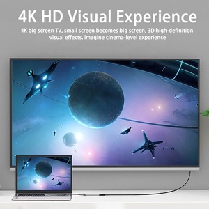 5 trong 1 4K HDMI Adapter <span class=keywords><strong>USB</strong></span>-C <span class=keywords><strong>USB</strong></span> C HUB Loại C để HDMI 4K <span class=keywords><strong>USB</strong></span> <span class=keywords><strong>3.0</strong></span> <span class=keywords><strong>2.0</strong></span> 100Mbps Ethernet PD sạc Hub Bộ chuyển đổi - Product Image 5
