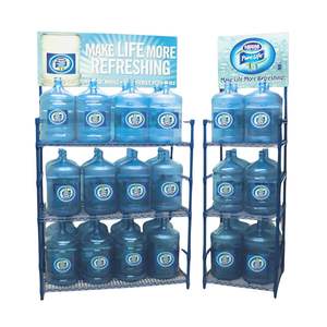 NSF 19L 5 Gallonen <span class=keywords><strong>3</strong></span> <span class=keywords><strong>Tier</strong></span> Gallone Metall Wasser flasche Organizer Rack mit Werbetafel - Product Image 1