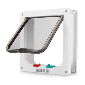 Pet sürgülü kapılar küçük köpekler için <span class=keywords><strong>4</strong></span> yönlü kilitleme kedi Flap kapı için ahşap Metal cam kapi - Product Image 4
