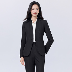 Women's Professional Suit Set Polyester Wool Blend Anti-Wrinkle Formal Work Uniform Commute - Product Image 2