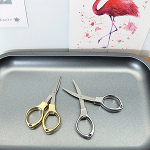 Ciseaux en métal en forme de lunettes Ciseaux <span class=keywords><strong>à</strong></span> cigares pliants Ciseaux de <span class=keywords><strong>jardinage</strong></span> ménagers en plastique plaqué or et argent - Product Image 4