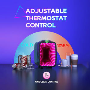 Réfrigérateur à boissons 4L, <span class=keywords><strong>mini</strong></span>-réfrigérateur avec porte en verre, réfrigérateur à boissons autonome avec éclairage LED coloré pour la maison/le bureau/le dortoir/le bar - Product Image 5