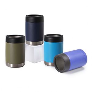 Refroidisseur de canettes 12oz au design classique, double paroi en acier inoxydable 304, isolé sous vide, pour bière et vin, idéal pour le camping - Product Image 1