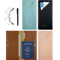 Nouvelle Pochette de Voyage Solide en Cuir PU pour Documents, Étui Passeport, Porte-Billets, Porte-Cartes d'Identité/Crédit Professionnels