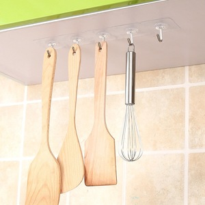 Transparent adhesive hooks for doors, <b>nail</b>-free and traceless hooks for kitchens, creative <b>wall</b> and bathroom adhesive hooks - Product Image 3
