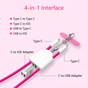 <span class=keywords><strong>TKT</strong></span> Multifunktionales Tragbares Ladekabel Abnehmbare Anschlüsse Portables 4-in-1-Ladekabel Einfach für Unterwegs - Product Image 3