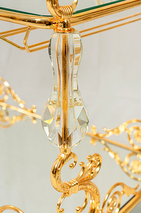 सुरुचिपूर्ण रेस्तरां ट्राली कला शादी की सजावट लक्जरी प्रकाश भोजन गाड़ी गोल्डन तांबे होटल ट्राली - Product Image 4