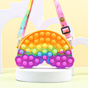 Portefeuille de monnaie pour enfants en silicone arc-en-ciel, jouet sensoriel anti-stress, fermeture éclair étanche, cadeaux en gros - Product Image 5