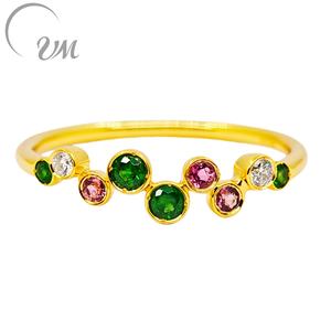 UM jewelry 925 <b>silver</b> colored zircon <b>ring</b> 18k gold-plated for daily wear by <b>men</b> and women wedding anniversary gift for parties - Product Image 4