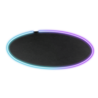 MP06-11 tapis de chaise de jeu arrondi avec bande lumineuse RGB pour plancher en bois dur 39 pouces tapis de bureau rond pour ordinateur de jeu