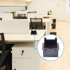 Caja de Conexiones <span class=keywords><strong>Multimedia</strong></span> para Mesa de Conferencias Industrial, 3 Tomas de Corriente, Enchufe Europeo, Aleación de Aluminio con Acabado Cepillado, Puertos USB y de Red, Tapa Abatible - Product Image 6