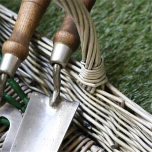 Antique Rectangle Wash Wicker Basket for <strong>Garden</strong> Tools Carrier - Product Image 4