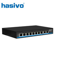 Commutateur PoE 8 ports 10/100M avec 2 Gigabit RJ45 Uplink IEEE 802.3af/at PoE actif pour sortie PoE sans fil AP 120W Commutateur non géré