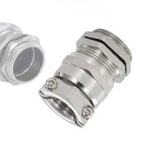 M50*1.5 Nickel Plated Brass Cable Gland IP68 Waterproof Double <b>Lock</b> Cable Gland for Railway - Product Image 1