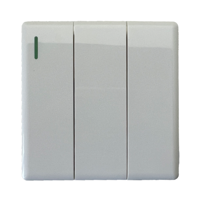 High Quality Research Product 3Gang 2Way White Spray Paint Large Panel UK Standard Wall Switch for Home