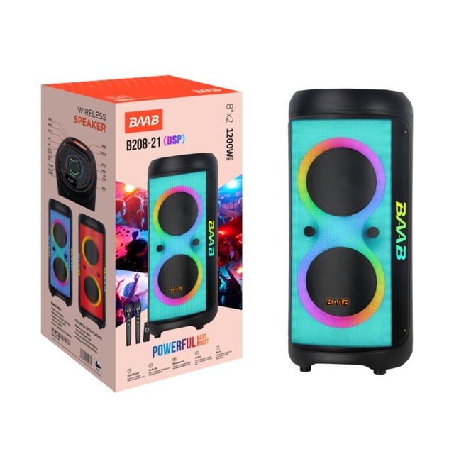 B208-21 NDR New Private Model DSP X-Bass Woofer Dual 8inch Profession Audio Outdoor Portable bluetooth Party Speaker High Power