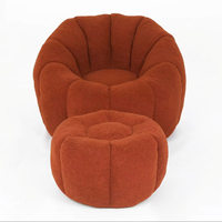 Canapé de luxe moderne confortable en tissu sable de grande taille Canapé de loisirs citrouille simple avec repose-pieds pouf