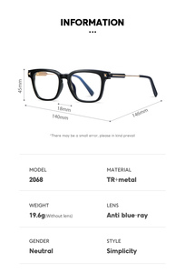 Tùy chỉnh biểu tượng mùa xuân bản lề chống Blue Ray máy tính glass Kính mắt men quang khung kính thiết kế kính khung - Product Image 3