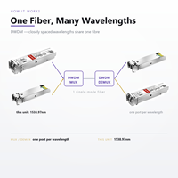 Module SFP DWDM 1,25G 40KM Bande C 100GHz Canal ITU Monomode LC Duplex DDM Transceiver Optique