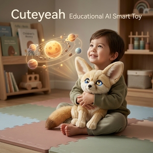 Ive Cuteyeah Juguete de Peluche de Mapache Eléctrico con Lente Luminosa Sensible al Tacto, Multilingüe, Chat Instantáneo, Personalizado para Niños - Product Image 1