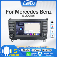 Autoradio Android 15 LELV pour Mercedes Benz (Classe CLK) - GPS Android Auto sans fil, écran tactile, Wi-Fi intégré, audio haute résolution