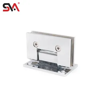 Bathroom Fitting 3-15/16" Size SVA-242C Custom Brass Baseplate Square Solid Brass Frameless Sliding Shower Door Hinge