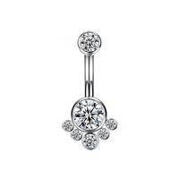 G23 Titan Kristall Cluster Nabel Bauch Ring Zirkon Infused Körpers chmuck für Kinder für Hochzeit Verlobung Orthodox Religiös