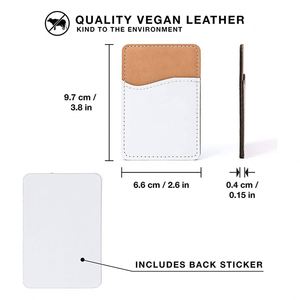 Tarjetero de Cuero PU Sublimable en Blanco con Bolsillo Trasero Adhesivo para Uso en Oficina - Product Image 2