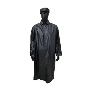 Hot Sale Waterproof Poncho Black and Red Composite PVC Raincoat