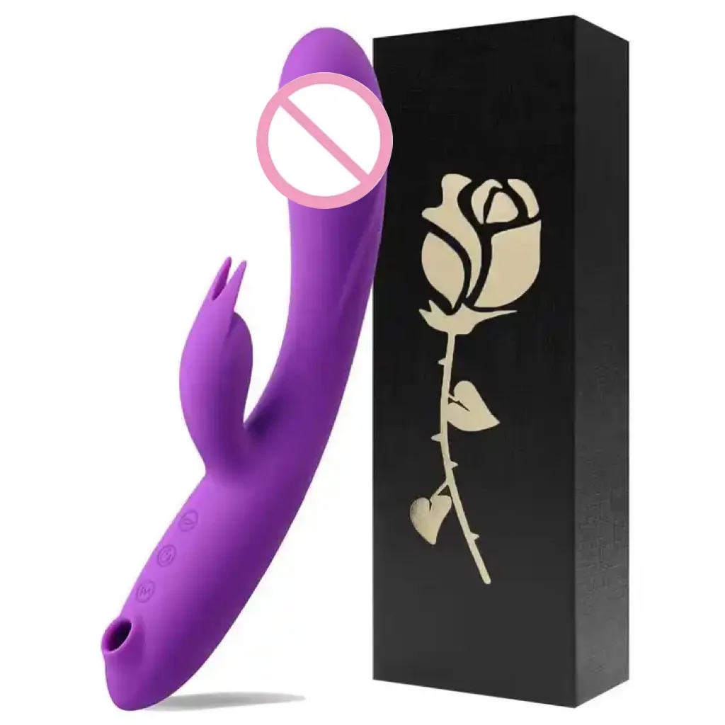 Vendita calda Silicone G Spot Vagina figa coniglio vibratore giocattoli del sesso doppia testa vibrante Clitor stimolare vibratore Dildo