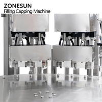 Machine d'emballage et de bouchage automatique à grande vitesse ZONESUN ZS-AFC12M avec pompe à piston rotative servo à 6 têtes pour sachets à bec verseur