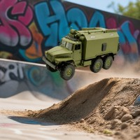 Camion militaire RC à l'échelle 1/16, 6x6, véhicule télécommandé tout-terrain, jouet d'escalade pour enfants avec lumières et chargeur