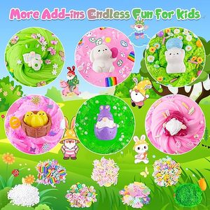 Custom Easter Bunny <b>Slime</b> <b>Kit</b> with Butter Cloud Clear <b>Slime</b> Rabbit Charms Add-ins Party Favors Wholesale OEM ODM Factory Supply - Product Image 3