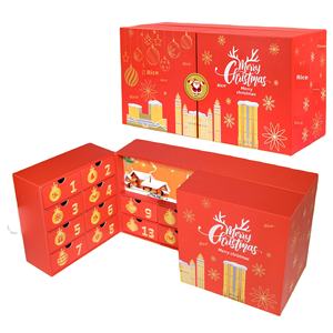 Caja de <span class=keywords><strong>Adviento</strong></span> Navideña de Doble Puerta con 24 Compartimentos, Cosméticos, Figuras, Juguetes, Regalos Sorpresa, Papel Especial con Recubrimiento UV - Product Image 1