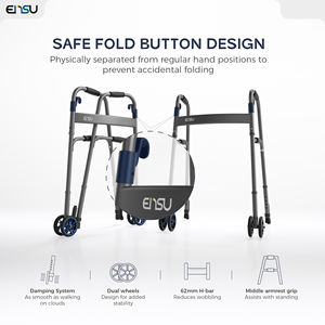 Ensu LOGOTIPO Personalizado OEM y ODM Compacto y Plegable Movilidad Ligero Gatillo de Liberación Plegable Rueda Delantera Rolling Walker - Product Image 3