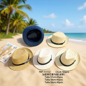 Sombrero Panamá de Paja con Cinturón de Cuero 57 58 59 Cm para Hombre y Mujer, Uso en Exteriores de Verano - Product Image 3