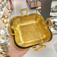 Assiette carrée vintage Harmony, creuse, pour usage commercial, créative, à fond plat, compatible micro-ondes, motif uni, en acier inoxydable