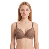 Soutien-gorge push-up pour femme en dentelle florale avec armatures, bretelles réglables, fermeture au dos, 5 couleurs, usage quotidien